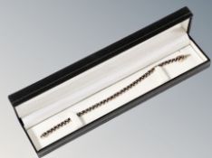 A 9ct black diamond bracelet