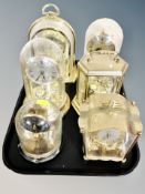 Six domed carriage clocks