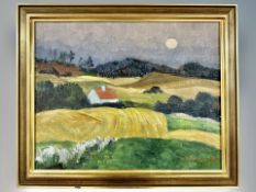 Frits Johansen, Farm landscape, oil on canvas,