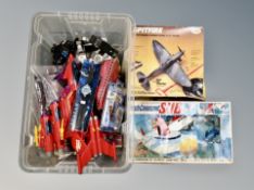 A vintage Eldon touch command submarine, boxed, Testors spitfire, boxed,