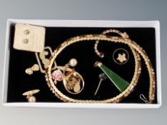 A group of costume jewellery etc