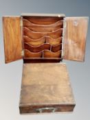 A 19th century oak table top bible box and a correspondence box