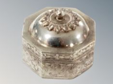 A silver pill box