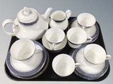 A twentyone piece Royal Doulton Sherbrooke china tea service