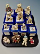 A tray of fourteen contemporary teddy bear ornaments