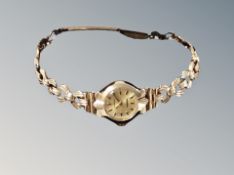 A lady's mechanical 9ct watch