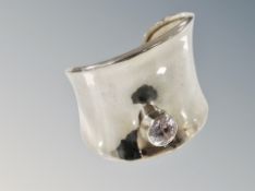 A silver cuff bracelet