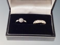 Two diamond rings size M and M 1/2.