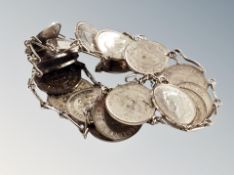 A vintage coin bracelet