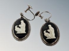A pair of silver Wedgwood earrings
