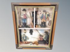 A contemporary fishing montage in box frame