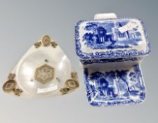 George Jones 'Abbey' smoker's station of cigarette box, match holder,