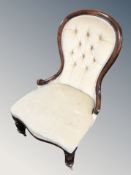 A Victorian mahogany lady's chair in dralon