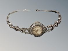 A vintage silver marcasite watch