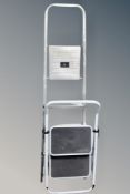 A set of aluminium folding steps together with a set of folding stool steps