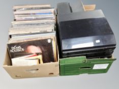 Two boxes of Bush hifi system and vinyl records including Easy listening,