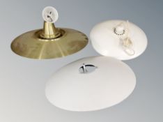 Three 1970's Scandinavian cylindrical pendant light shades