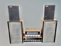 A vintage Rotel solid state stereo receiver RX-150 together with a Wien solid state stereo