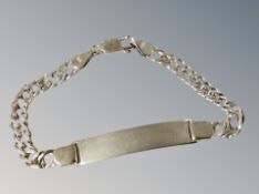 A silver identity bracelet