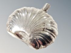 A silver perfume bottle