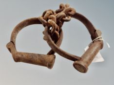 An antique set of leg shackles