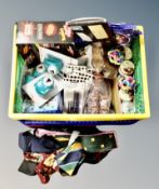 A crate of ties, shoe care kits, Star Wars Episode I Rubik's cube, new drill bits,