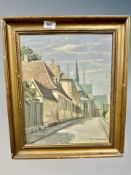 Astl Larsen, Path by a building, oil on board,