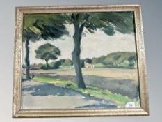 Danish School : Rural landscape with trees, oil on canvas,