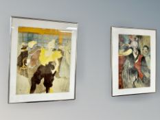 Four continental colour prints, each approx.