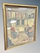 Kai Engell, Figure reading by a window, watercolour,