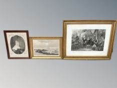 A 19th century continental engraving depicting Christian IV, 101 cm x 68 cm,