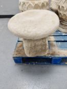 A concrete staddle stone height 41 cm