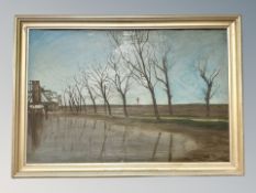 Danish School, Trees by a canal, oil on canvas,