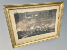 Continental monochrome print, a battle scene of 1850,
