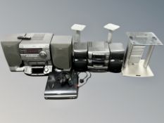 Two Sony and Sanyo hifi systems with remotes,