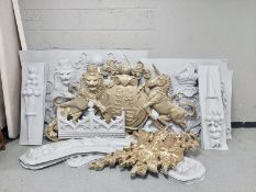 A collection of plastic moulds including decorative panels,