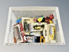 A box of die cast vehicles, boxed and unboxed, Matchbox,