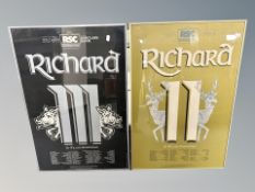 Two framed Royal Shakespeare Company posters,