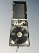 A Decca table top gramophone and a quantity of 78's