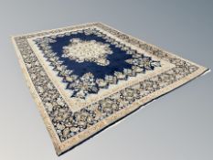 A Kirman carpet on blue ground, South East Iran,