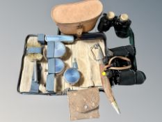A pair of Omega 20 x 50 binoculars, Tecnar 8 x 40 binoculars,