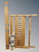 A contemporary oak 4'6 bed frame
