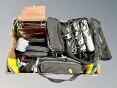 A box of portable dvd players,