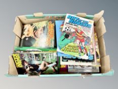 A box of Boys Annuals, Roy of the Rovers,