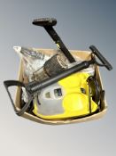 A Karcher steam cleaner in box and an antique miner's lamp