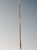 A 19th century New Zealand Maori Taiaha fighting spear with polished lozenge shaped shaft and broad