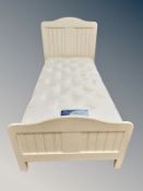 A contemporary 3' single bed frame with Miracoil 3 mattress