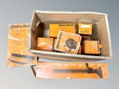 A quantity of Black and Decker tools and parts