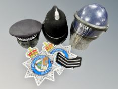 A Police hard hat, Cap,