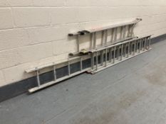 An aluminium extension ladder together with one further aluminium ladder (2)